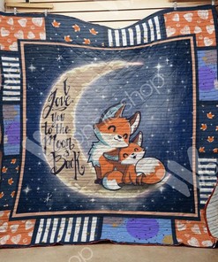 Fox I Love You To The Moon And Back Quilt Bedding Set for Animal Lovers