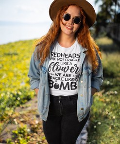 Fragile Like a Bomb Ginger Shirts: Redhead Gifts, Red Hair Tees, and Ginger Humor