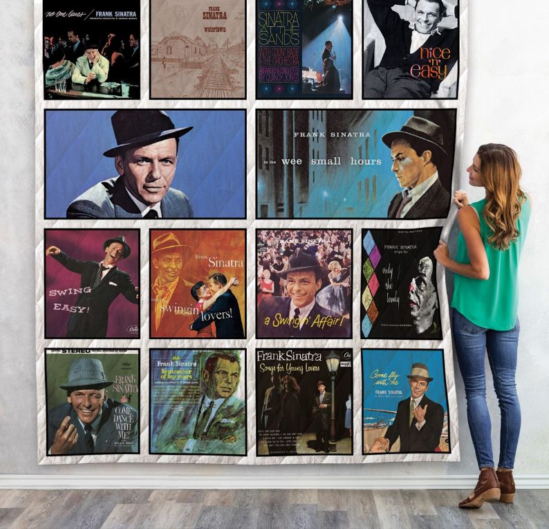 Frank Sinatra Album Combined Vintage Quilt Bedding Set for Fans of the Singer