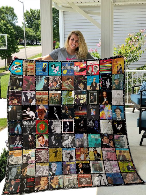 Frank Sinatra Style Collection All Albums Vintage Quilt Bedding Set for Fans