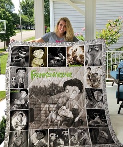 Frankenweenie Vintage Animation Poster Quilt Bedding Set for Fans of the Movie