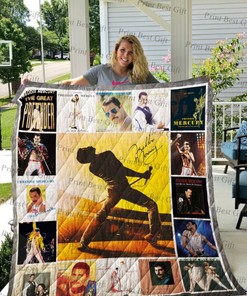 Freddie Mercury Albums Co Poster Signed Vintage Quilt Bedding Set