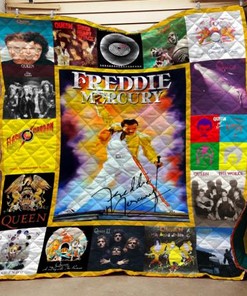 Freddie Mercury Legend Never Dies Quilt Bedding Set with Enduring Quotes