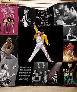 Freddie Mercury Legend Quilt Bedding Set with Great Quotes