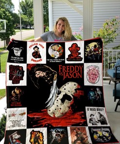 Freddy Vs Jason Horror Movie Quilt Blanket for Halloween Fans