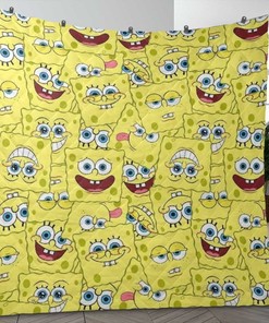 Full Spongebob Squarepants Icon Funny Quilt Bedding Set for Kids