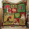 Funny Chicken Quilt Blanket If My Mouth Doesn't Say It My Face Definitely Will