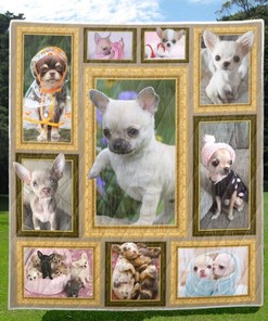Funny Chihuahua Dog Quilt Blanket for Dog Lovers