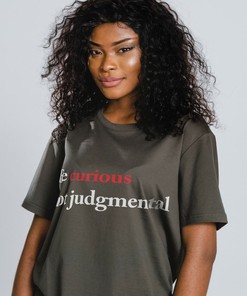 Funny Curiosity Over Judgment Unisex Tee - Be Curious Quote Shirt, Unique Gift for Movie Fans