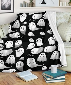 Funny Ghosts Fleece Blanket Gift for Fan with Quilt Bedding Set, Perfect Gifts for Halloween