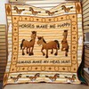 Funny Horse Cartoon Quote Quilt Bedding Set