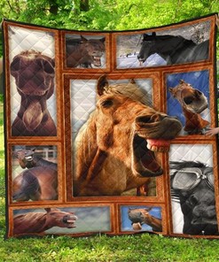 Funny Horse Picture Collection Quilt Bedding Set