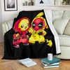 Funny Pikachu Deadpool Change Shirt Fleece Blanket for Fans