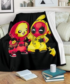 Funny Pikachu Deadpool Change Shirt Fleece Blanket for Fans