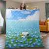 Funny Snoopy Quilt Blanket: Flowers, Snoopy, and Woodstock