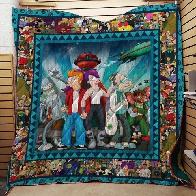 Futurama All Characters Quilt Bedding Set with Cartoon Style