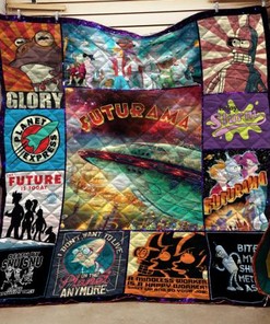 Futurama Sitcom Animation Quilt Blanket Set with Cartoon Style