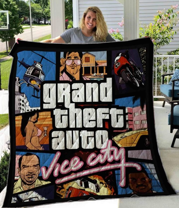 GTA Grand Theft Auto All Season Plus Size Quilt Blanket - Embrace the Badass with the GTA Quilt Bedding Set