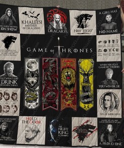 Game Of Thrones Fight Thrones Quilt Bedding Set with Epic Quotes