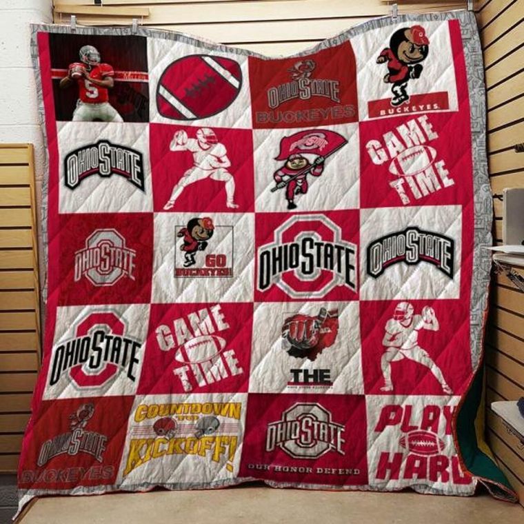 Game Time NCAA Ohio State Buckeyes Combine Quilt Blanket for Fans