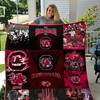 Gamecocks Collected South Carolina Ncaa Quilt Bedding Set with Soft Quilt Blanket