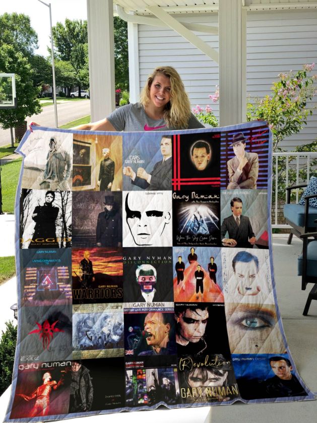 Gary Numan Collection Retro Quilt Blanket for New Wave Music Lovers