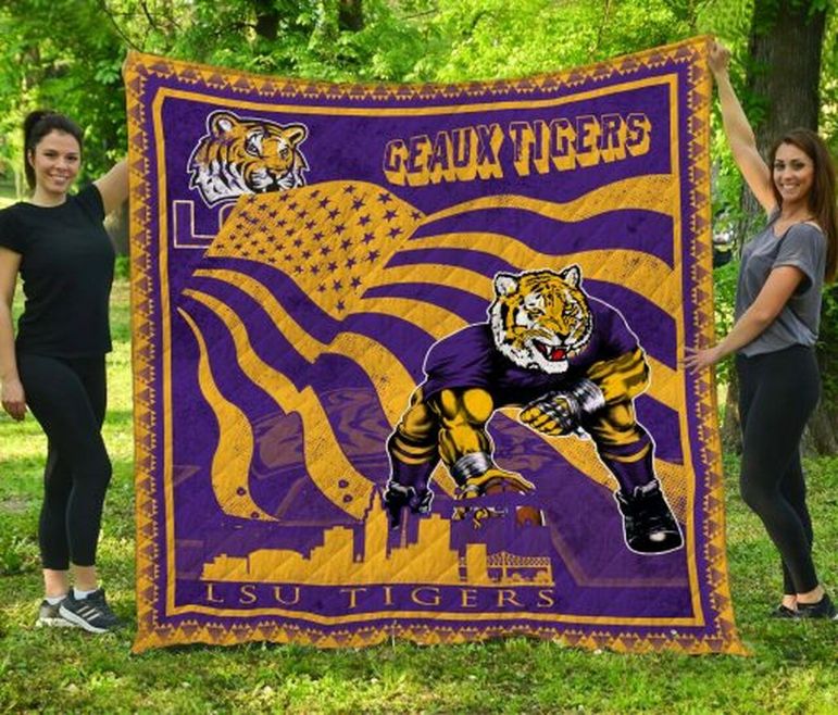 Geaux Tigers NCAA LSU Tigers Collected Quilt Bedding Set for Tigers Fans