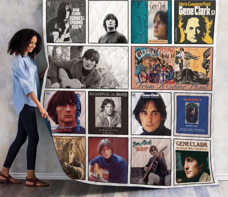 Gene Clark's Vintage Throws Collection Quilt Bedding Set for Music Enthusiasts