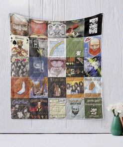 Gentle Giant Band Album Covers Quilt Blanket - Vintage Gifts for Music Lovers