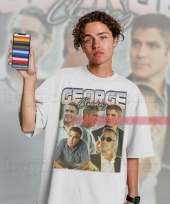 George Clooney Sweater and Vintage Tee - Homage Fan Tees with Vintage Shirt for Fans of the American Actor