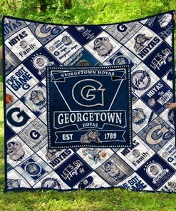 Georgetown Hoyas EST 1789 Fans Quilt Blanket with Keywords