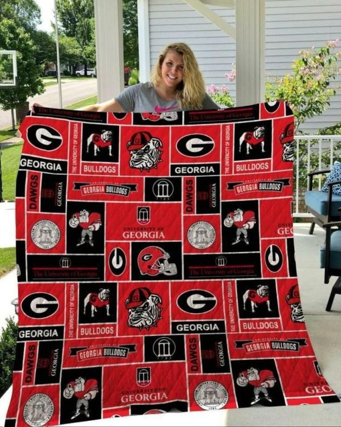 Georgia Bulldogs Ncaa Quilt Bedding Set in Vintage Style