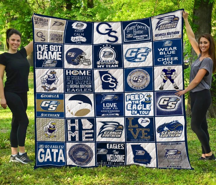 Georgia Southern Eagles Quilt Blanket with Unique Design and Comfortable Material
