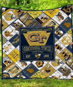 Georgia Tech Yellow Jackets Quilt Bedding Set B060624 with Sporty Look