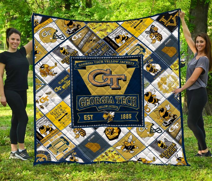 Georgia Tech Yellow Jackets Quilt Bedding Set B060624 with Sporty Look