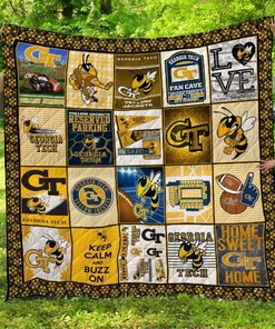 Georgia Tech Yellow Jackets Quilt Bedding Set LC2 with Sporty Look