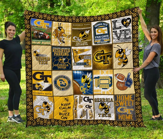 Georgia Tech Yellow Jackets Quilt Bedding Set LC2 with Sporty Look