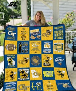 Georgia Tech Yellow Jackets Quilt Bedding Set LC3 with Unique Design