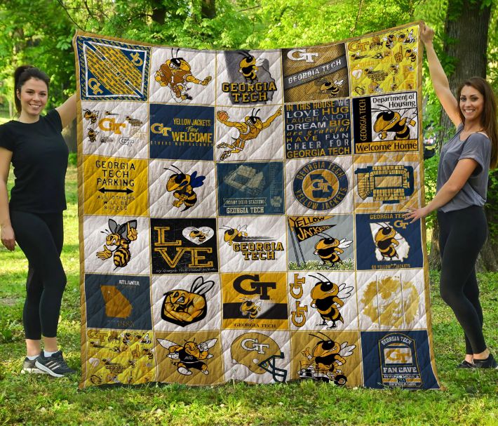 Georgia Tech Yellow Jackets Sn Gtyj Quilt Bedding Set with Sporty Look