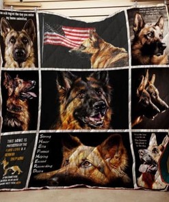 German Shepherd Customized Quilt Blanket for Home Security with Keywords