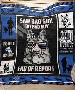 German Shepherd Police Quilted Bedding Set - Full Size for Dog Lovers