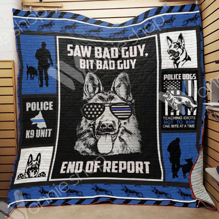 German Shepherd Police Quilted Bedding Set - Full Size for Dog Lovers