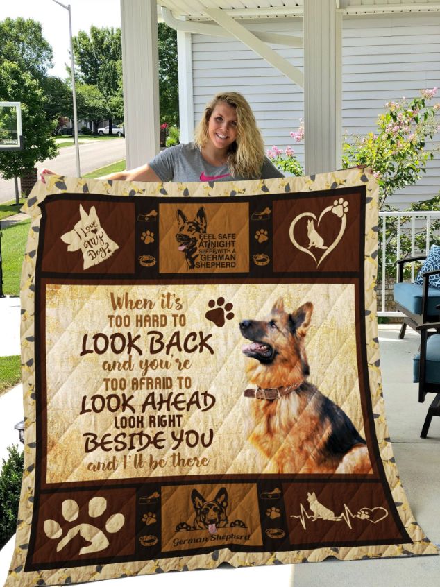 German Shepherd Quilt Bedding Set with Heartwarming Quote, Perfect for Dog Lovers