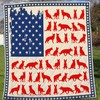 German Shepherd USA Flag Quilt Bedding Set for Patriotic Dog Lovers