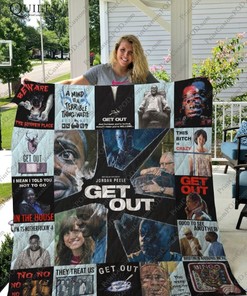 Get Out Jordan Peele Collection: Quilt Bedding Set with Fleece Blanket for Horror Movie Lovers