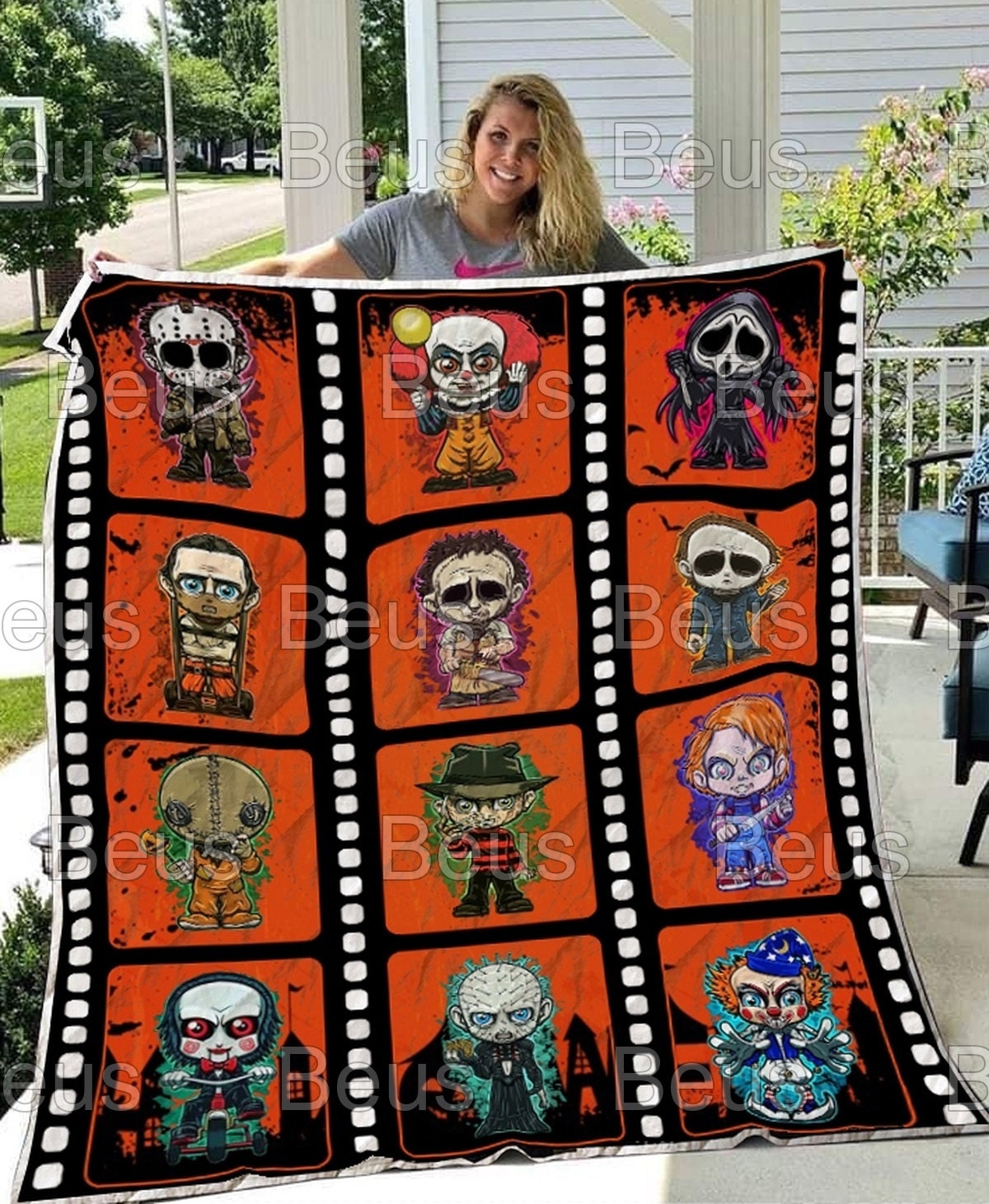 Get Ready To Be Spooked With The Halloween Horror Scary Movie Character Blanket Gift, Gifts For Him, Gifts For Her