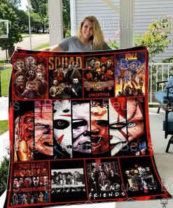 Get Spooked With Horror Faces Halloween Quilt 3D Print Friends Horror Halloween Quilt Decor Home Blanket