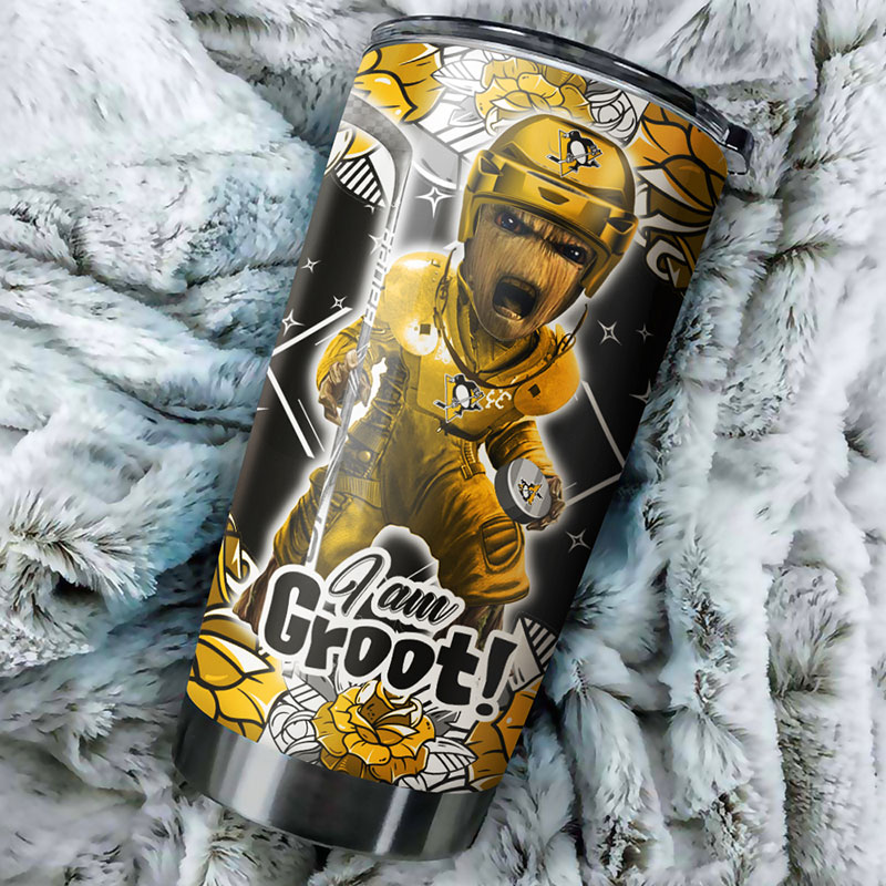 Get This I Am Groot Pittsburgh Penguins NHL Tumbler for Your Collection