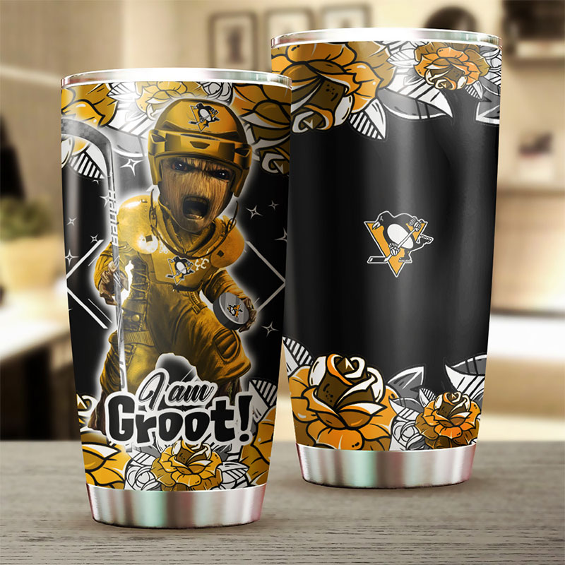 Get This I Am Groot Pittsburgh Penguins NHL Tumbler for Your Collection - Image 2