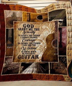 Get Wise And Rock Out With This God Grant Me The Wisdom To Know When To Just Play Guitar Quilt Blanket